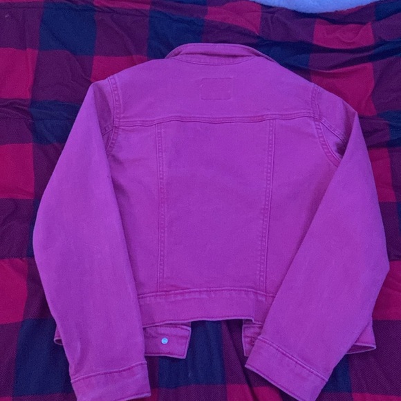 Pink button up jean jacket from old navy size youth large 10-12 - Picture 3 of 3